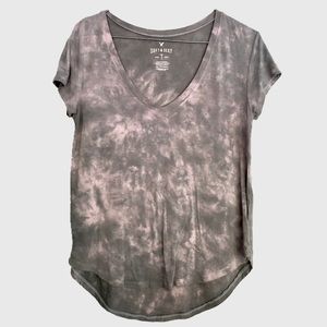 Green tie-dye V-neck “Soft and Sexy” basic tee